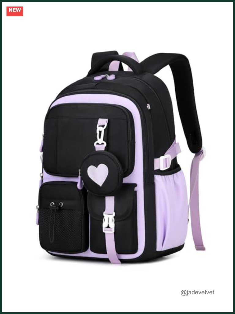 Girls Lightweight Waterproof School Backpack With 9 Compartments